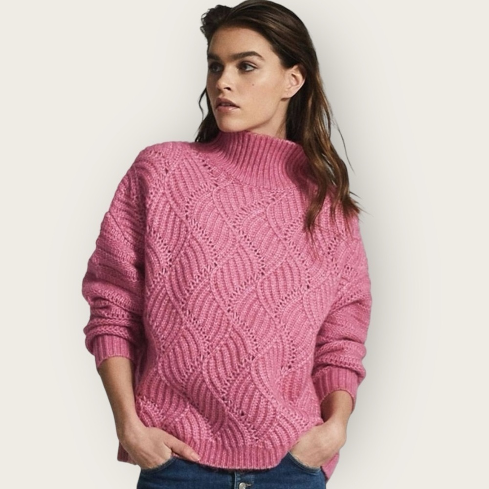 Reiss Ola Oversized Open Knit Sweater NWT Size Small
